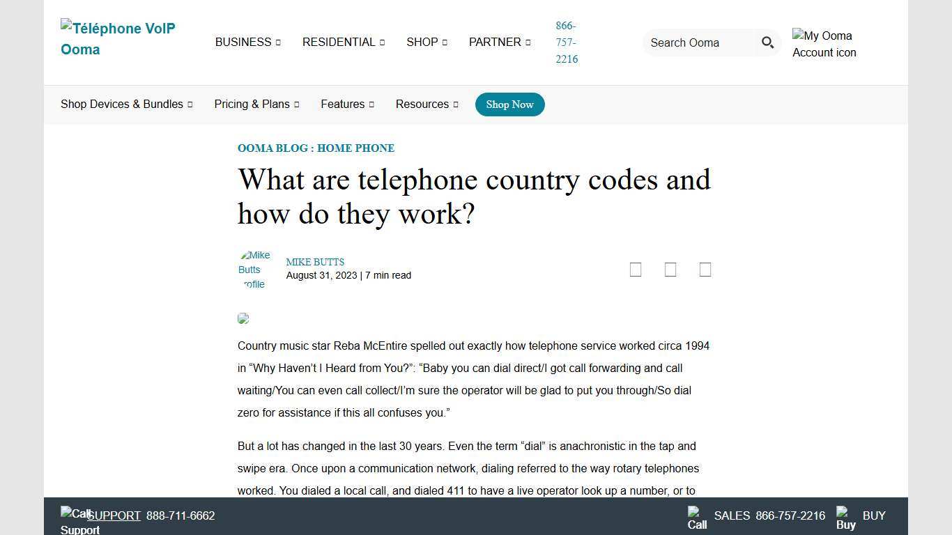 What are country codes and how do they work? Ooma